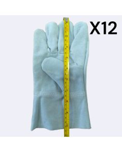[12 คู่] ถุงมือหนังท้องล้วน ขอบสั้น ยาว10นิ้ว หนา1.2-1.3มม. ASGUARD