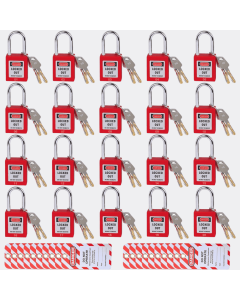 Padlock Master Key ล็อคแท็ก Lockout 20 ชิ้นและแท็ก Lockout Tagout 20 ชิ้น